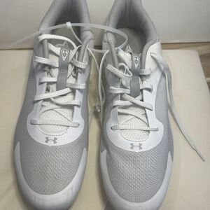 Baseball/ football Cleats- Under Armour; size 11; white/grey/offwhite